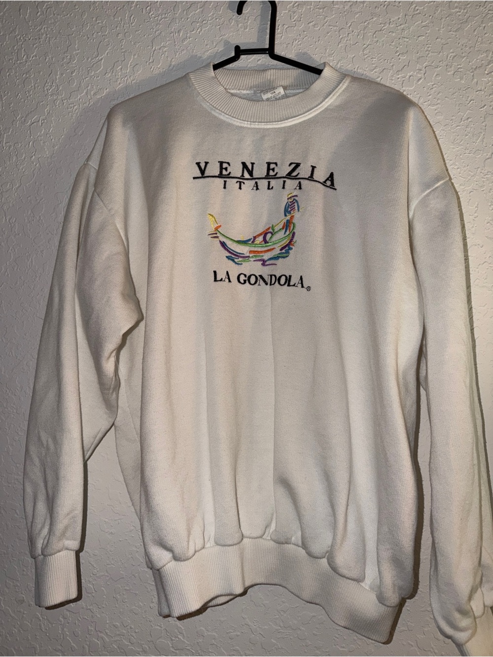 Vintage La Gondola White Crewneck Sweater - XL